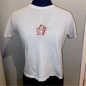 Brandy Melville hailie embroidered baby devil top